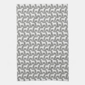 Boxer Dog Silhouettes Pattern Grey Theedoek (Verticaal)