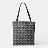 Boxer Dog Silhouettes Patterned Grey and Black Tote Bag (Achterkant)