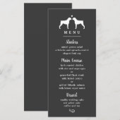 Boxer Dog Silhouettes Weddenrenmenu Menu (Voorkant / Achterkant)