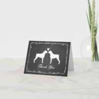 Boxer Dog Silhouettes Wedding Hartelijk dank Bedan