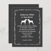 Boxer Dog Silhouettes Wedding Kaart (Voorkant / Achterkant)