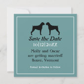 Boxer Dog Silhouettes Wedding Save the Date (Voorkant)