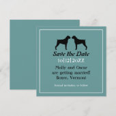 Boxer Dog Silhouettes Wedding Save the Date (Voorkant / Achterkant)