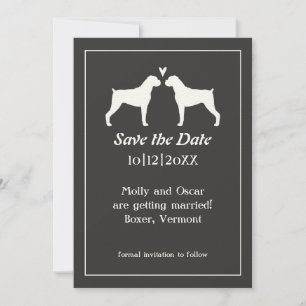 Boxer Dog Silhouettes Wedding Save the Date