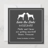 Boxer Dog Silhouettes Wedding Save the Date (Voorkant)