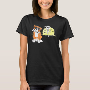 Boxer Dog Skeleton Halloween T-shirt