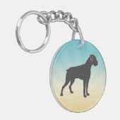 Boxer Dog Sleutelhanger (Voorkant Links)