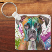 Boxer Dog Sleutelhanger (Voorkant)