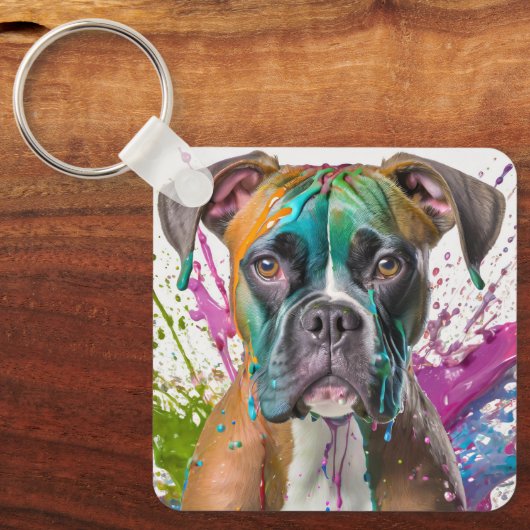 Boxer Dog Sleutelhanger (Voorkant)