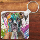 Boxer Dog Sleutelhanger (Achterkant)