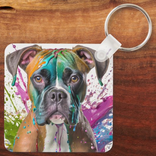 Boxer Dog Sleutelhanger (Achterkant)