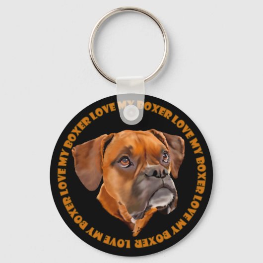 Boxer Dog Sleutelhanger (Voorkant)