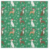 Boxer dog snoepriet groen stof (Swatch)