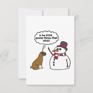 Boxer Dog Snowman Christmas Kaart