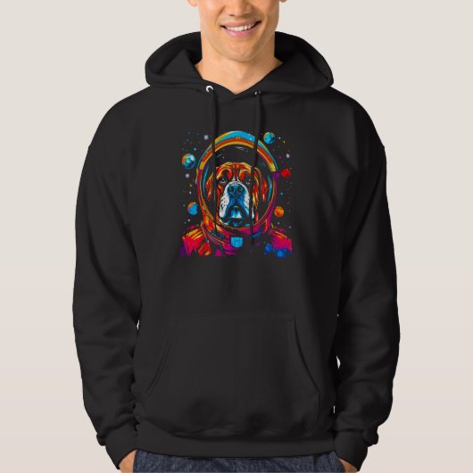 Boxer Dog Space Astronaut Hoodie (Voorkant)