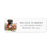 Boxer Dog Spring Wildflower Retouradres Label (Voorkant)