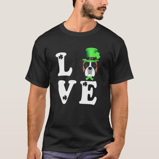 Boxer Dog St Patricks Day Irish T-shirt (Voorkant)