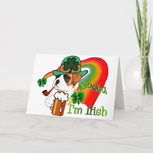 Boxer Dog St Patrick's Day Kaart (Voorkant)