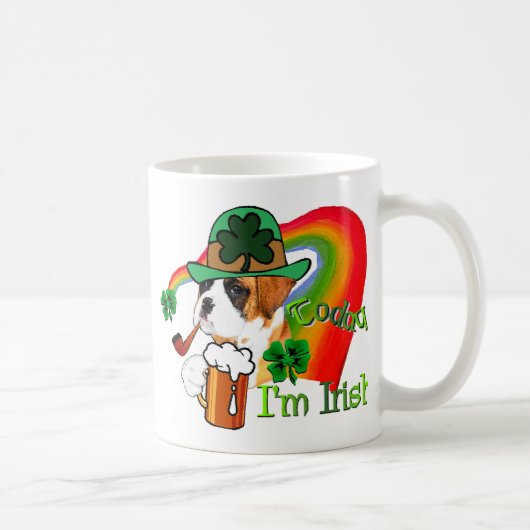 Boxer Dog St Patrick's Day Koffiemok (Rechts)