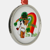 Boxer Dog St Patrick's Day Metalen Ornament (Rechts)