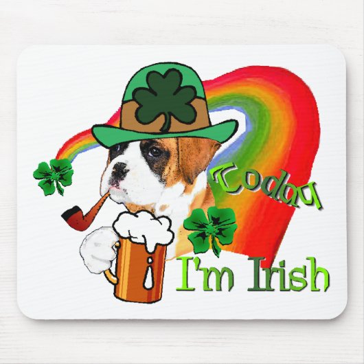 Boxer Dog St Patrick's Day Muismat (Voorkant)