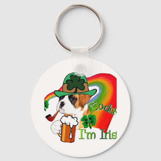 Boxer Dog St Patrick's Day Sleutelhanger (Voorkant)