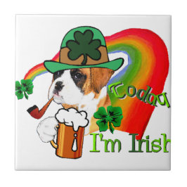 Boxer Dog St Patrick's Day Tegeltje