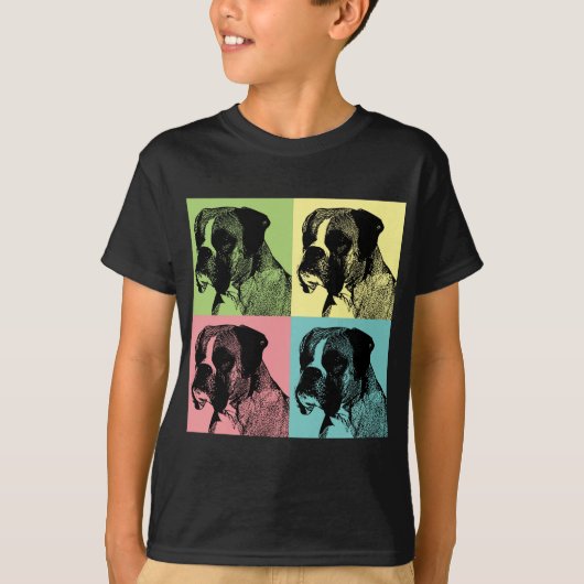 Boxer Dog Stamper Pop Art T-shirt (Voorkant)