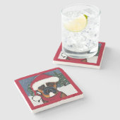 Boxer Dog Stenen Onderzetter (Zijkant)