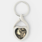 Boxer Dog -stijl Metal Heart Keychain (Voorkant)