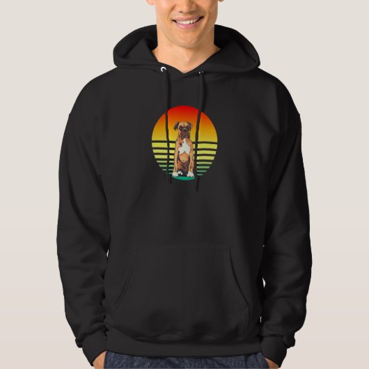 Boxer Dog Sunset Hoodie (Voorkant)