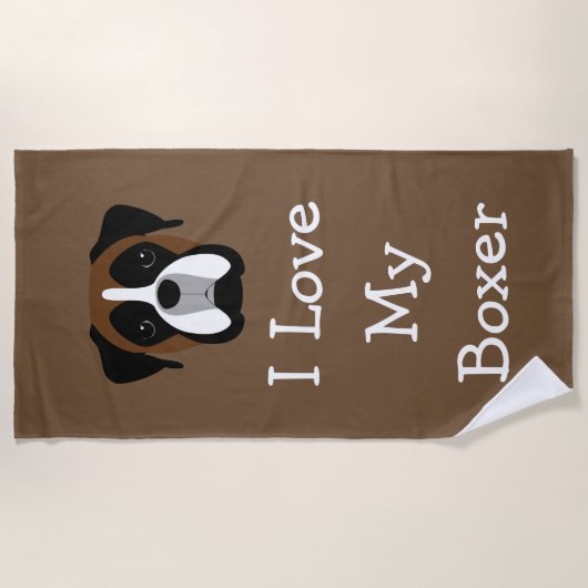 Boxer Dog Theme Love Strandlaken (Voorkant)