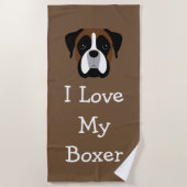 Boxer Dog Theme Love Strandlaken (Voorkant)