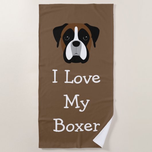Boxer Dog Theme Love Strandlaken (Voorkant)