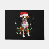 Boxer Dog Tree kerstlampjes Pajama Deurmat (Voorkant)