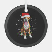 Boxer Dog Tree kerstlampjes Pajama Glas Ornament (Voorkant)