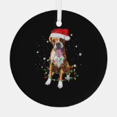 Boxer Dog Tree kerstlampjes Pajama Glas Ornament (Achterkant)