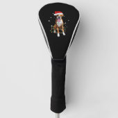 Boxer Dog Tree kerstlampjes Pajama Golfheadcover (Voorkant)