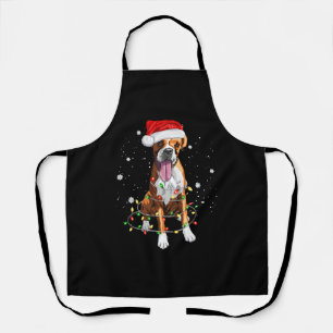 Boxer Dog Tree kerstlampjes Pajama Schort