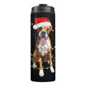 Boxer Dog Tree kerstlampjes Pajama Thermosbeker (Voorkant)
