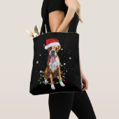 Boxer Dog Tree kerstlampjes Pajama Tote Bag (Dichtbij)