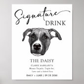 Boxer Dog Trouwhandtekening Drink Teken Poster (Voorkant)