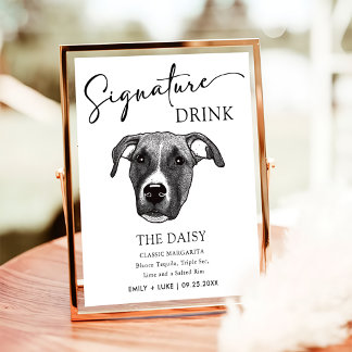 Boxer Dog Trouwhandtekening Drink Teken Poster