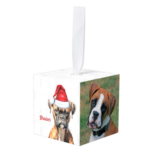 Boxer Dog Two Photo Kerstfeestdag Decoratie (Voorkant hoekig)