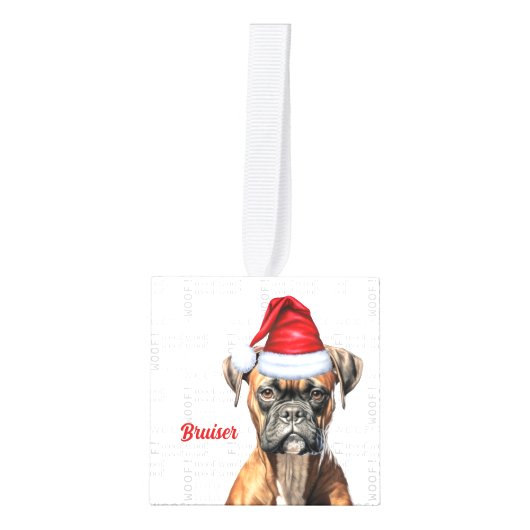 Boxer Dog Two Photo Kerstfeestdag Decoratie (Voorkant)