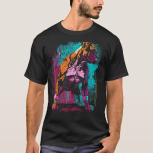 Boxer Dog Unieke Kunstwerk Kool Colorful Art T-shirt