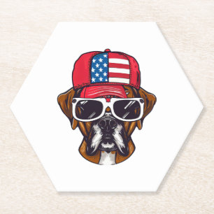Boxer Dog USA Kartonnen Onderzetters