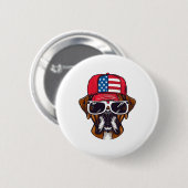 Boxer Dog USA Ronde Button 5,7 Cm (Voorkant /achterkant)