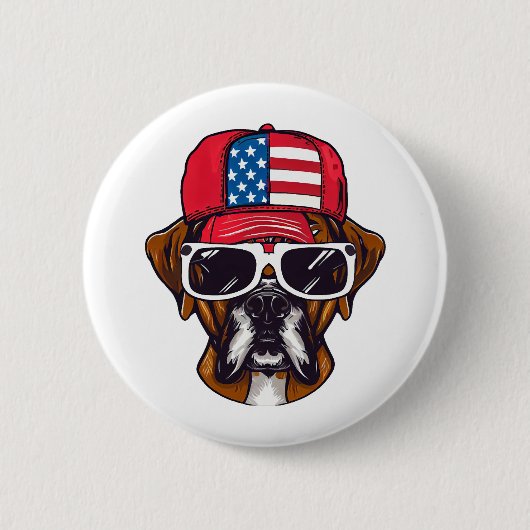 Boxer Dog USA Ronde Button 5,7 Cm (Voorkant)