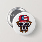 Boxer Dog USA Ronde Button 5,7 Cm (Voorkant /achterkant)